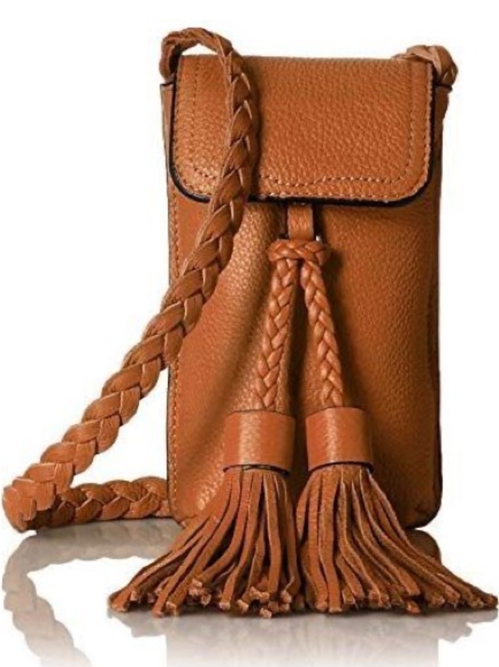Rebecca Minkoff Isobel Leather Phone Crossbody Bag Almond EUC
